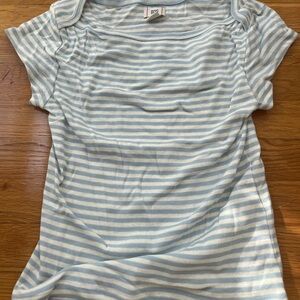 Striped Blue and White Short Sleeve Top